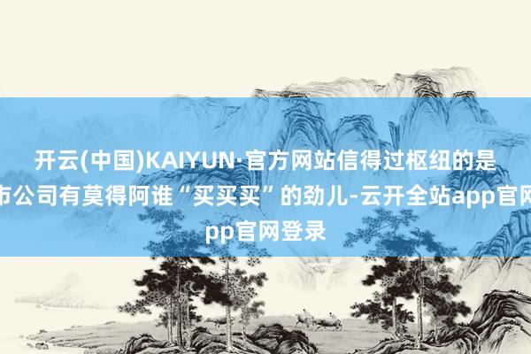 开云(中国)KAIYUN·官方网站信得过枢纽的是看上市公司有莫得阿谁“买买买”的劲儿-云开全站app官网登录