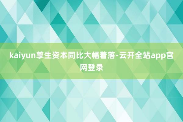 kaiyun孳生资本同比大幅着落-云开全站app官网登录